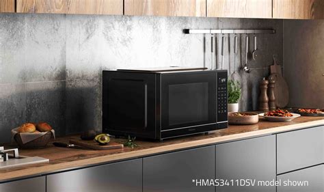 Hisense 34L Microwave; 10 microwave power levels; 99’99’mins cooking timer; White LED display; Defrost function; Cooking end signal; Black exterior